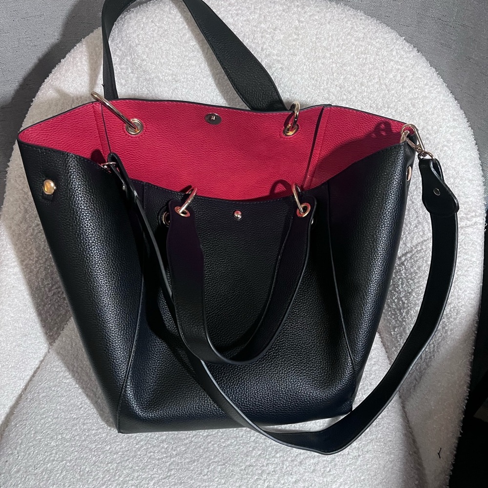 Elegant Black and Pink Tote Bag